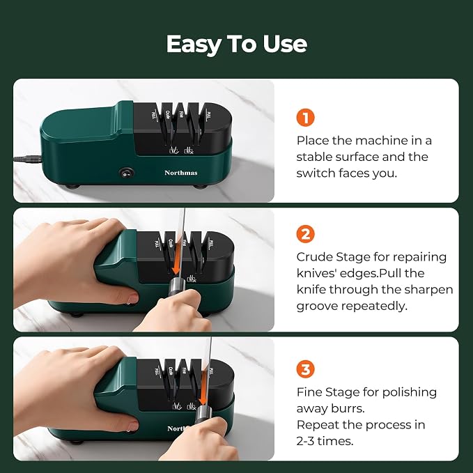 Northmas Knife Sharpener, Professional Electric Knife Sharpener - Image 5