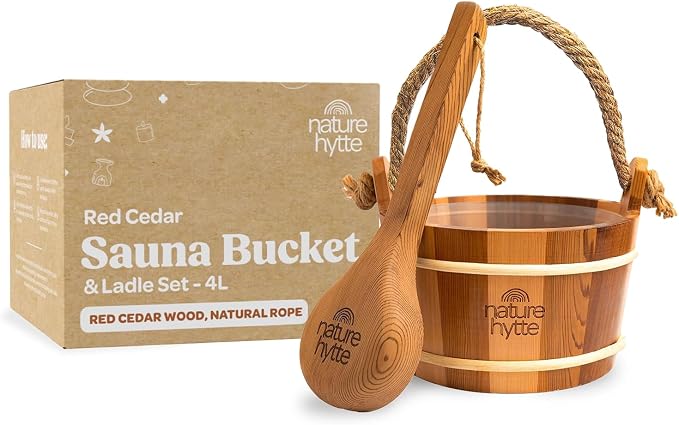 Red Cedar Sauna Bucket and Ladle Set 4L by Unknown