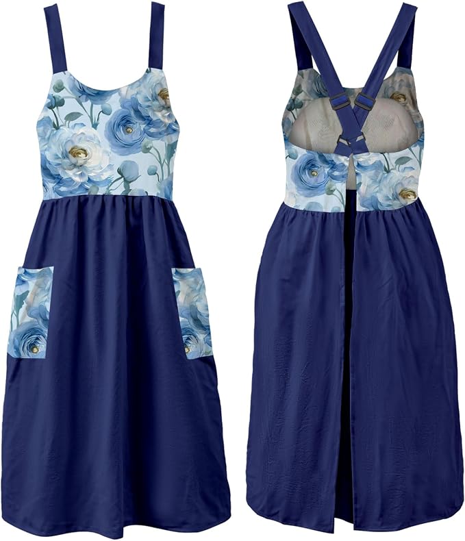 Uaussi Cotton Linen Apron Cross Back Work Apron by Uaussi