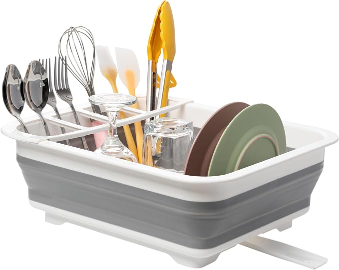 Tiawudi Collapsible Dish Drying Rack, Pop Up Dinnerware Drainer, Portable Plate by Tiawudi