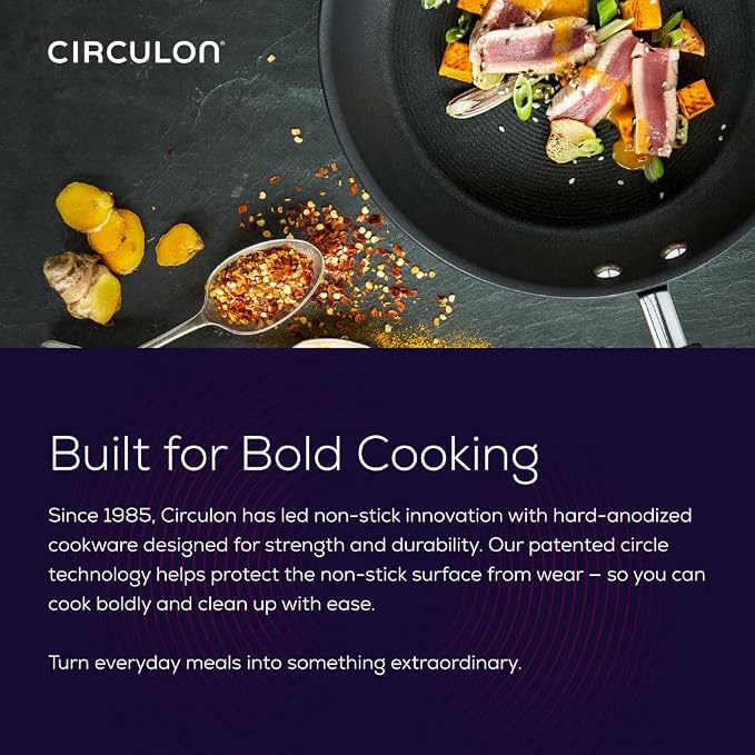 Circulon Radiance Deep Hard Anodized Nonstick Frying Pan /Skillet - Image 8