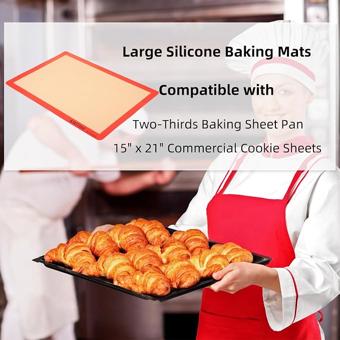 AMYONE Silicone Baking Mats for Two Thirds Size Pan, 2/3 Non-Stick Silicone - Image 6