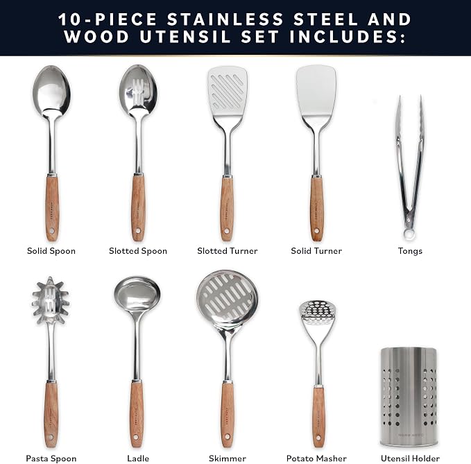 Home Hero Stainless Steel Kitchen Utensils Set - Image 3