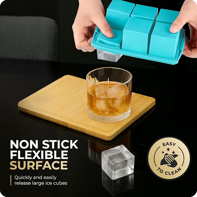 Large Ice Cube Trays for Whiskey, Silicone Ice Cube Tray, - Image 6