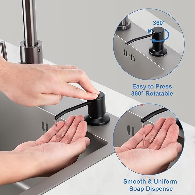 Husfunov Soap Dispenser for Kitchen Sink, Built in Sink Soap Dispenser - Image 6
