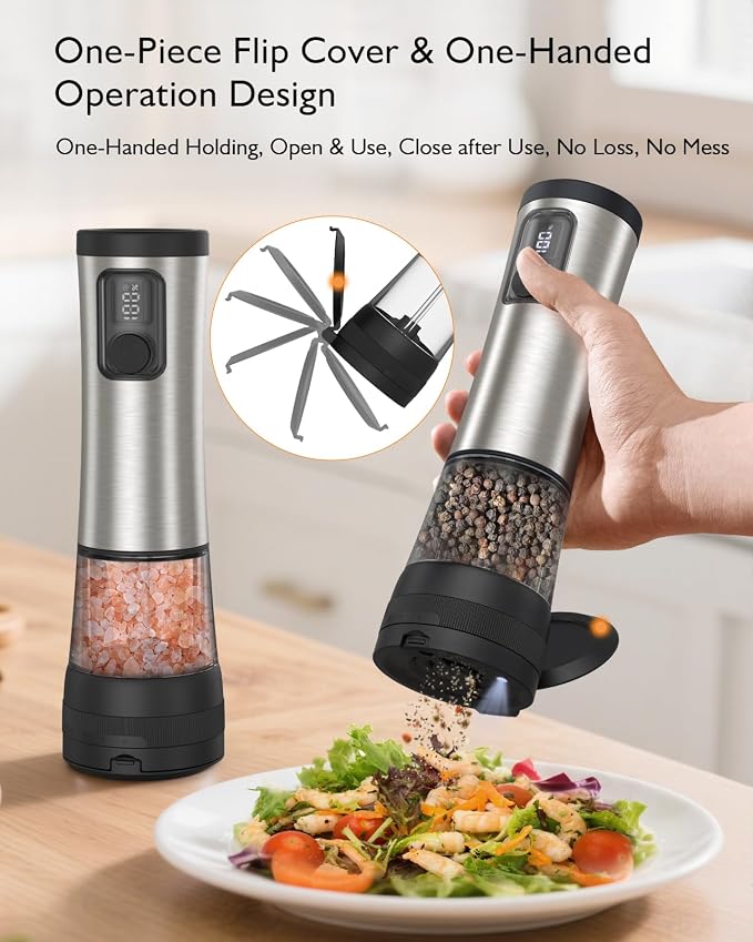 Electric Salt and Pepper Grinder Set, Upgraded 2-Speed Setting, External 5 - Image 9