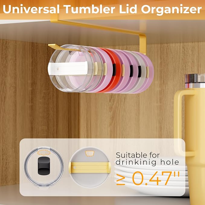 2 PCS Tumbler Lid Organizers, Ample Lid Capacity Up to 30 Lids, No Adhesive No - Image 3