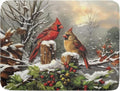 Winter Dish Drying Mat for Kitchen Counter 18x24 Inch Red Birds Cardinal Tree by Aytipun