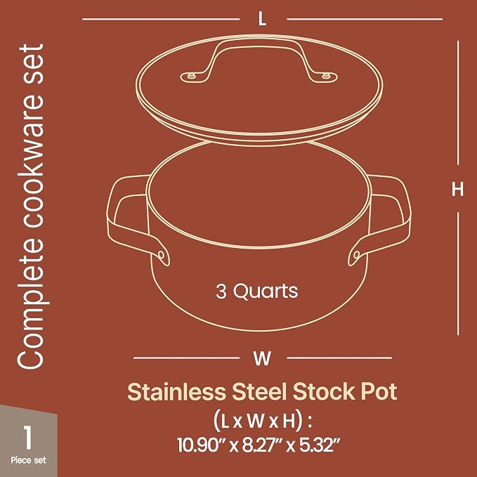 Bakken 3 Quart Ceramic Coated Stock Pot - Image 2
