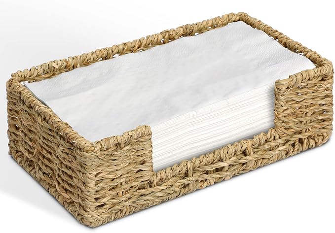 Graciadeco Bathroom Disposable Guest Towel Napkin Holder Long Seagrass Woven by GraciadecoStorage