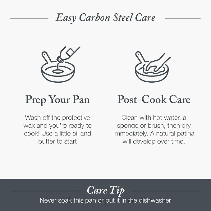 Merten & Storck Pre-Seasoned Carbon Steel 8” Frying Pan Skillet, Use on - Image 3