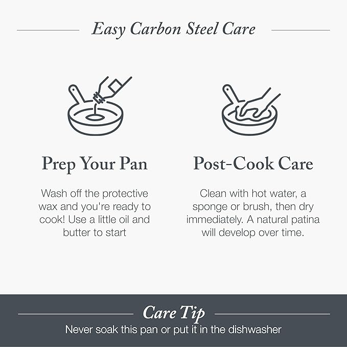 Merten & Storck Pre-Seasoned Carbon Steel 12” Frying Pan Skillet, Use on - Image 3