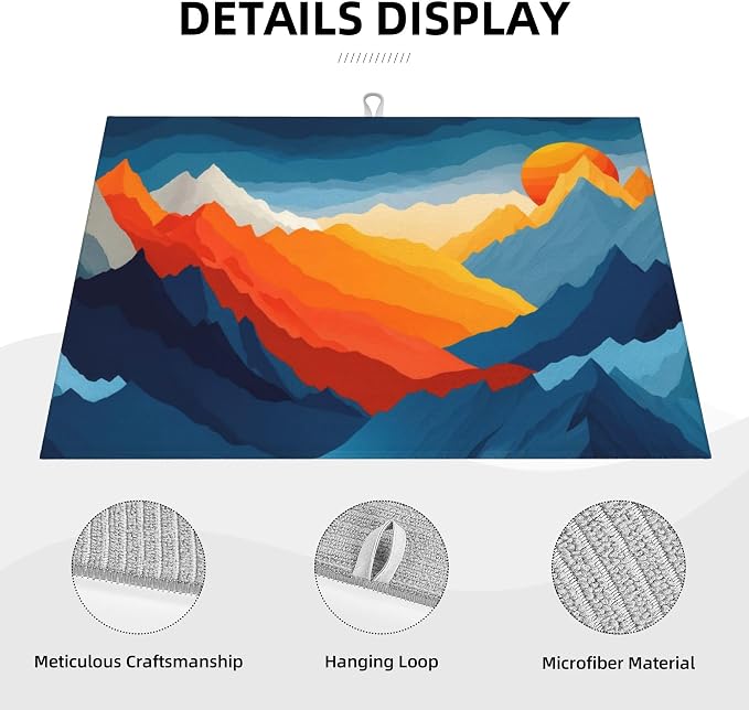 Colorful Mountains Sunset Dish Drying Mat - Image 4
