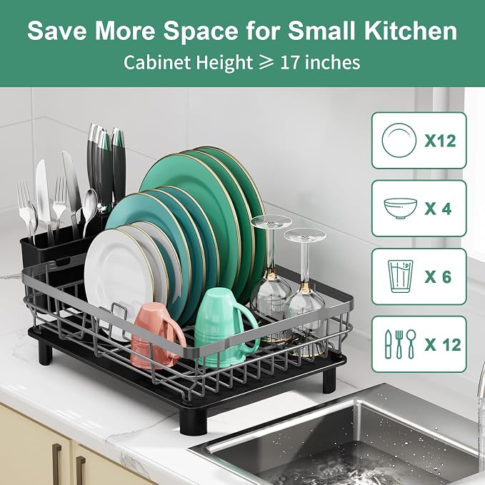 MOUKABAL Dish Drying Rack, Dish Rack, Stainless Steel Dish Racks - Image 4