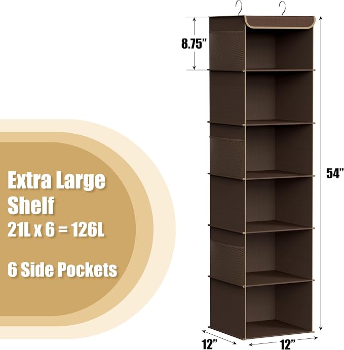 Simple Houseware 6 Shelf Hanging Closet Organizer - Image 3