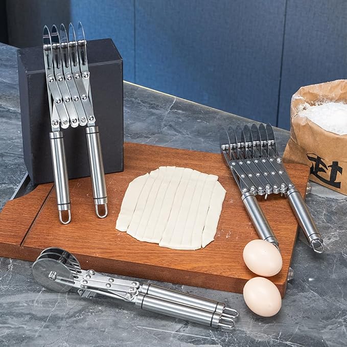 7 Wheel Pastry Cutter Tool, Adjustable Pasta Cutter wheel - Image 7