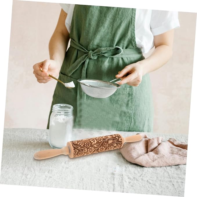 Embossed Rolling Pin for Baking Wooden Pastry Roller - Image 6