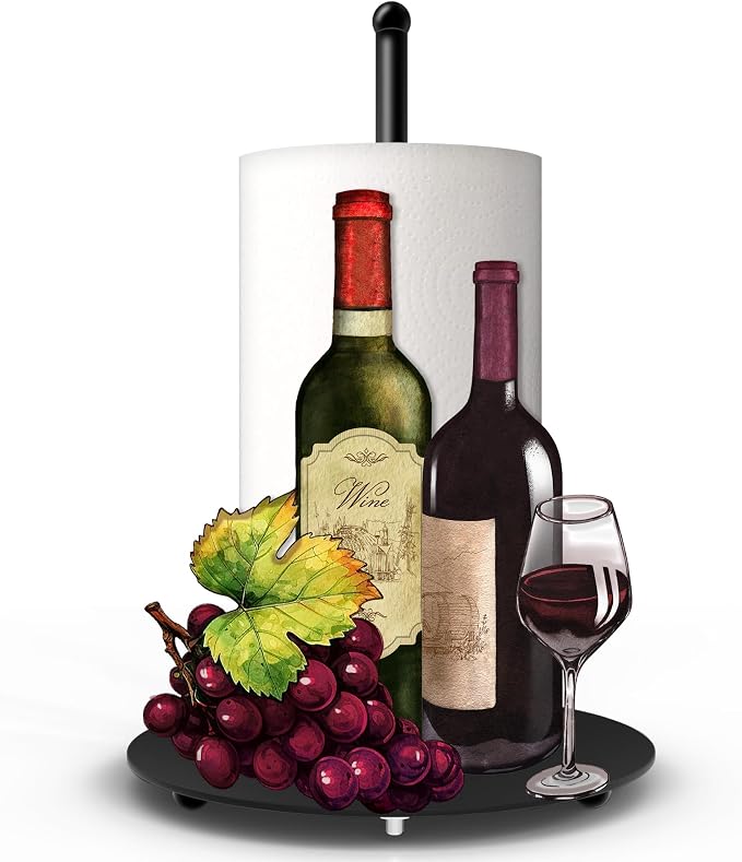 Hexagram Wine Paper Towel Holder, Wine Kitchen Bar Decor, Retro Decor by Hexagram
