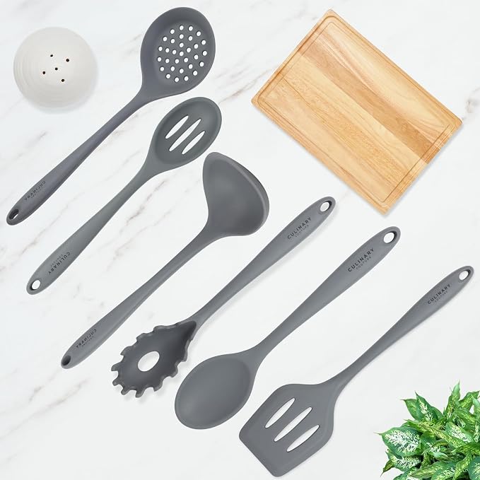 Culinary Couture Grey Silicone Kitchen Utensils Set of 6, Non-Stick - Image 7