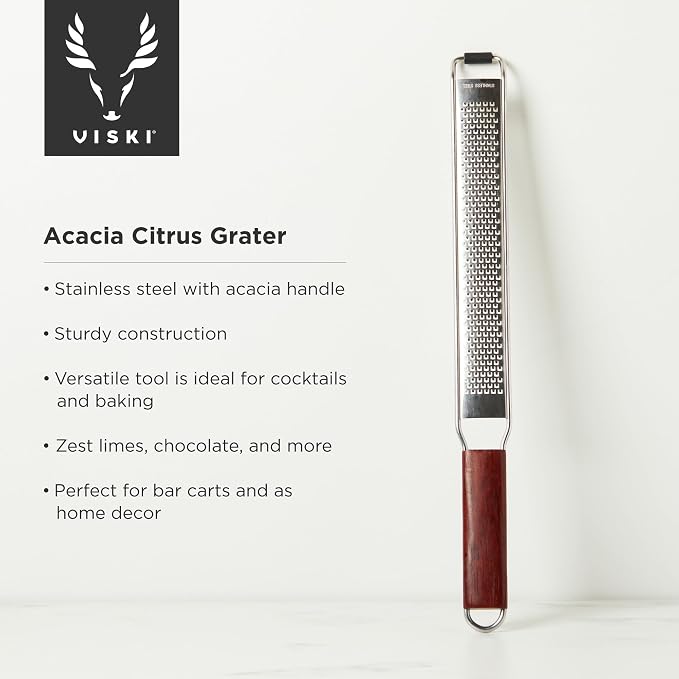 Viski Citrus and Cheese Grater, Stainless Steel Rasp Grater Zester - Image 2
