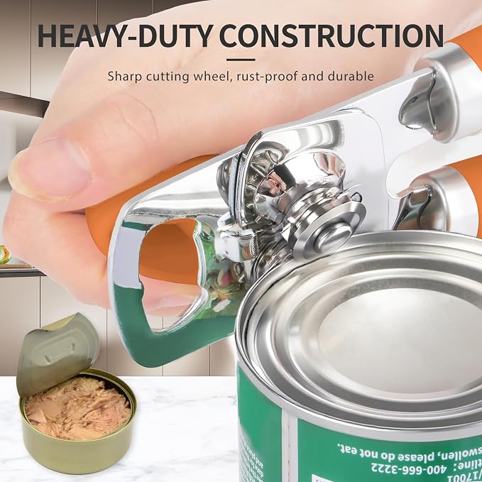 Safring Can Opener Manual, Heavy Duty Stainless Steel Smooth Edge Can Opener - Image 4