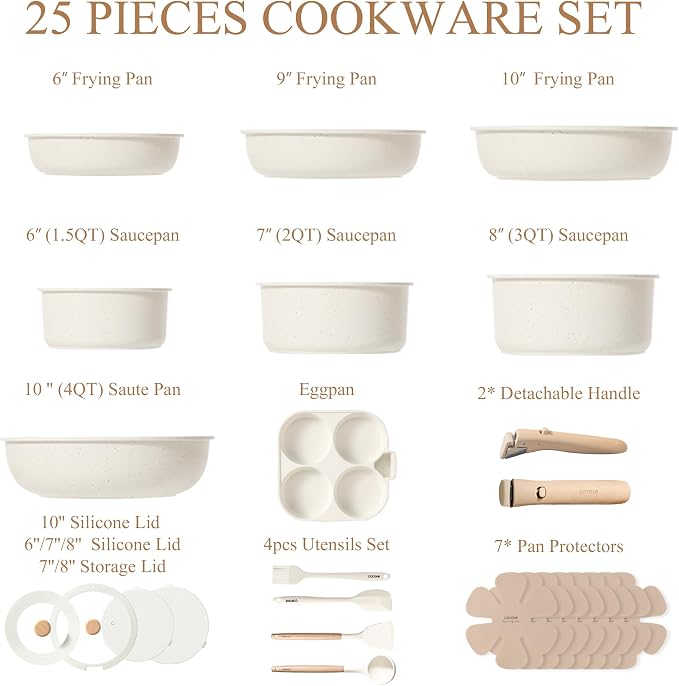 CAROTE Pots and Pans Set Non Stick, Cookware Sets, Kitchen Set, - Image 2