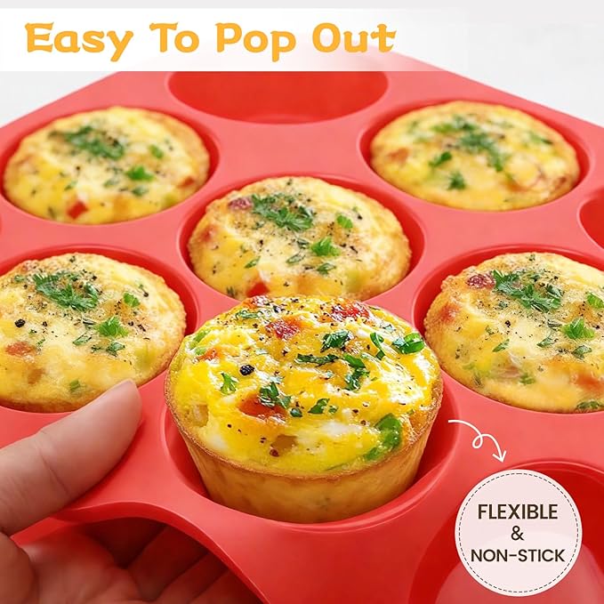 CAKETIME 12 Cups Silicone Muffin Pan - Image 4