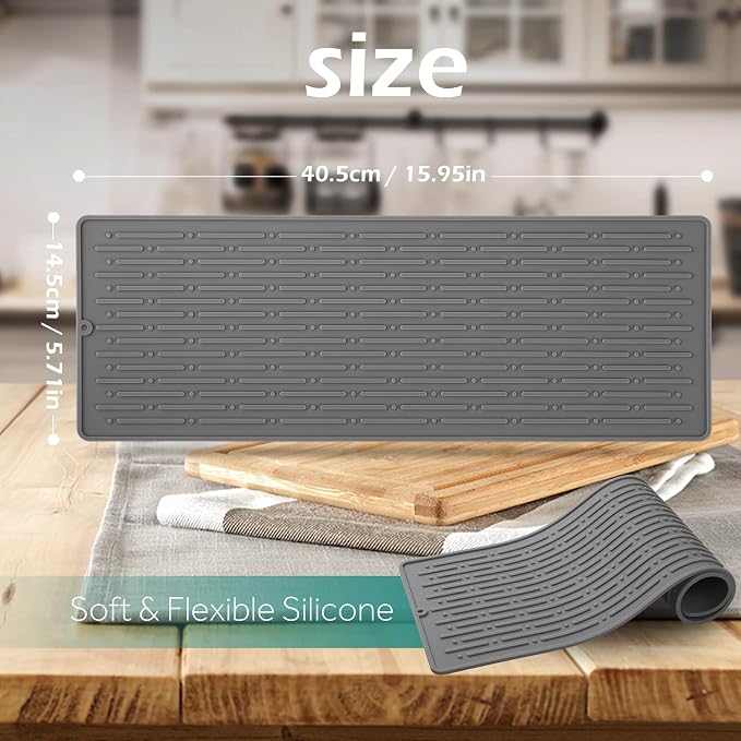 GeeRic Dish Drying Mats, Heat-resistant Silicone Mat - Image 2