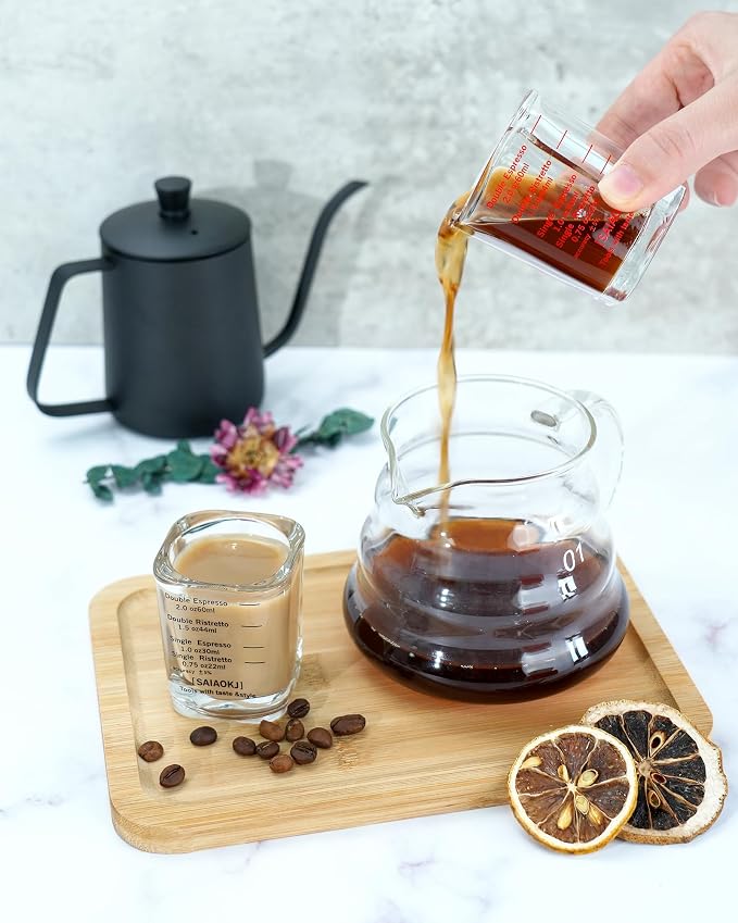 Shot Glasses Measuring Cup Set 2PACK Espresso Shot Glasses Liquid Heavy Glass - Image 5