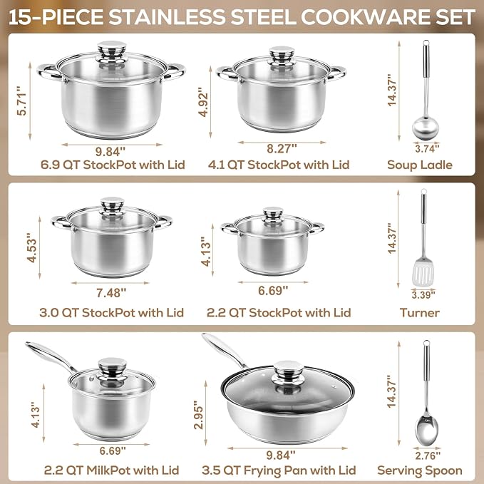 Stainless Steel Cookware Set - Image 2