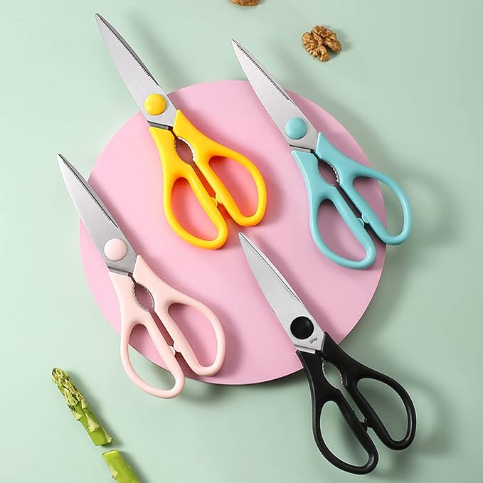 Black Grey Kitchen Shears, Rkqoa Kitchen Scissors Heavy Duty Cooking Scissors - Image 2