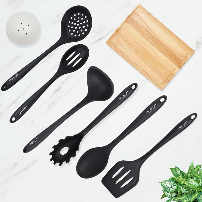 Culinary Couture Black Silicone Kitchen Utensils Set of 6, Non-Stick - Image 7