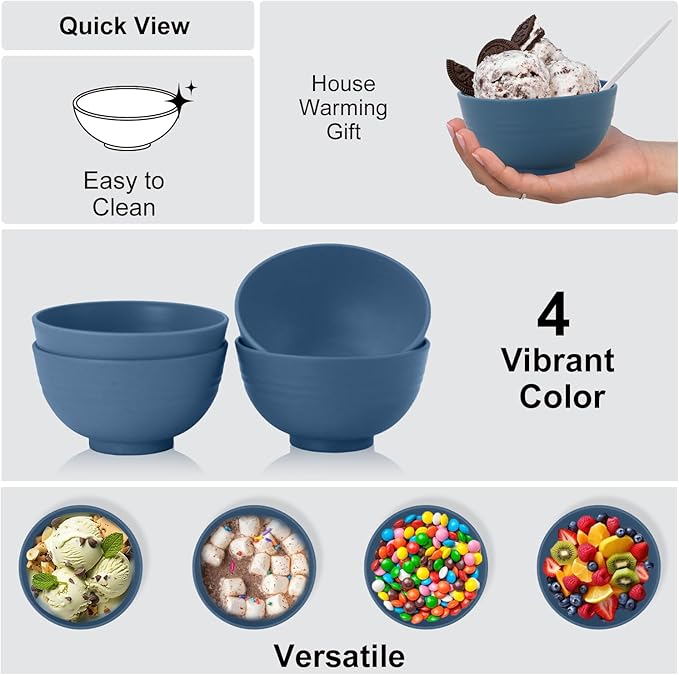 Wrova wheat straw dessert bowls 10oz set of 8 - Image 4