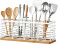 Kitchen Cooking Utensil Holder for Kitchen Counter, 4 Large White Compartments by Kinkota