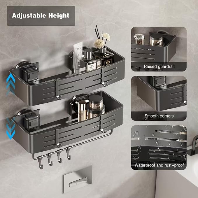 Voldra Shower Caddy Suction Cup, 1 Pack Shower Shelves - Image 2