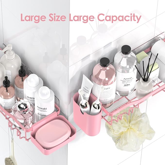 NESOMI Shower Caddy Adhesive Shower Organizer 8-Pack, Rustproof Stainless Steel - Image 9