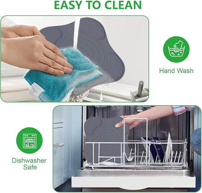 2Pcs Silicone Heat Resistant Mat & Splatter Shield, Foldable Silicone Mat and - Image 3