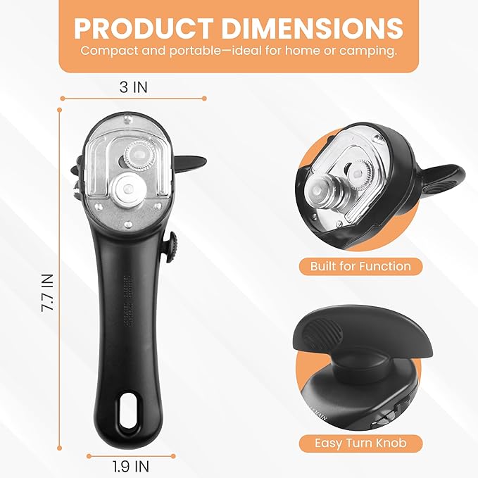 Bellemain- Safe Cut Stainless Steel Ergonomic Can Opener, Smooth Edge Perfect - Image 4