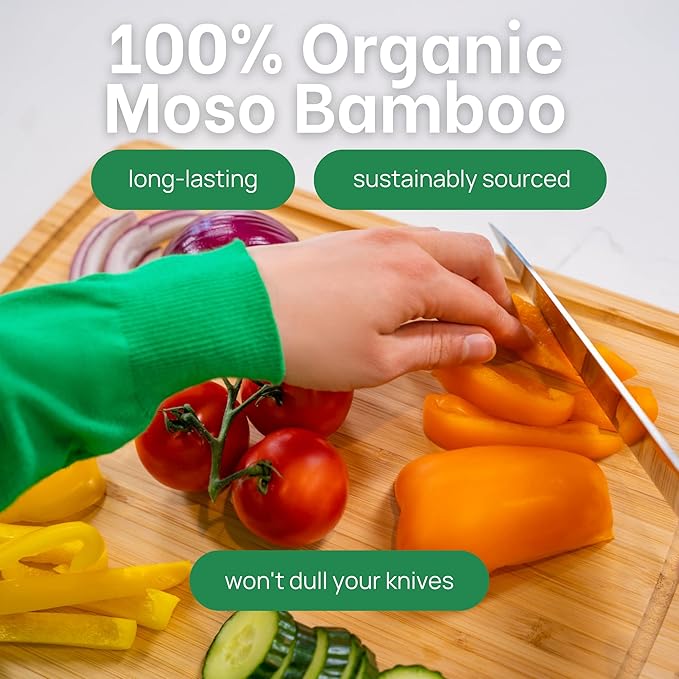 GREENER CHEF 15 Inch Bamboo Cutting Board - Image 2