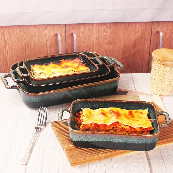 12" X 9" Porcelain Rectangular Casserole Dishes - Image 4