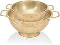 2PCS Gold Strainer for Kitchen, 3QT and 5QT, Stainless Steel Colander by Kteniy