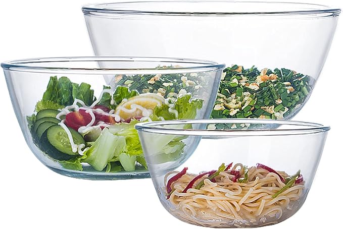 Homwin Glass Mixing Bowl Set of 3 by Homwin