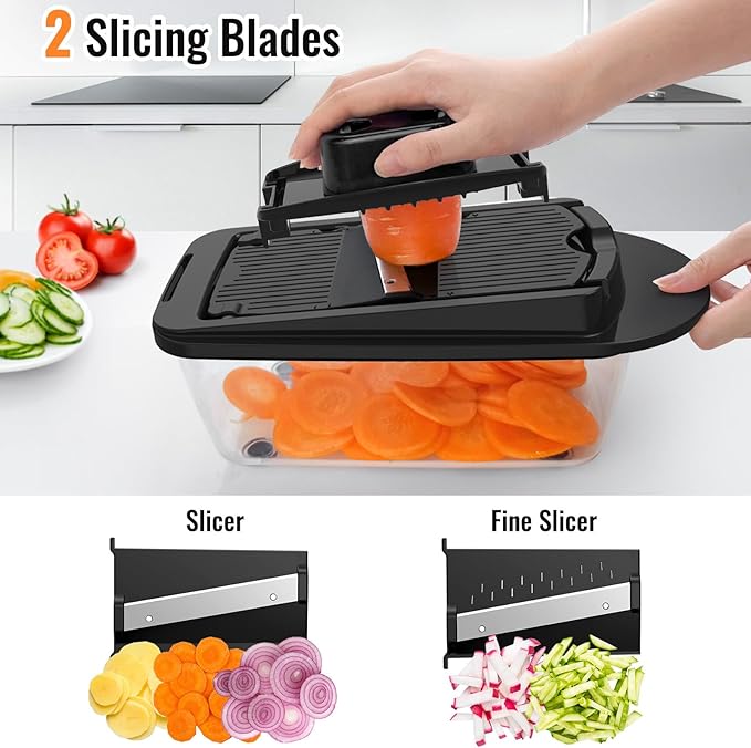 8 Blade All-in-1 Vegetable Chopper Mandoline Slicer - Image 5