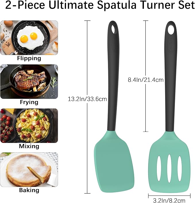 Coukre 2 Pack Silicone Spatula Set, High Heat Resistant, BPA Free Kitchen - Image 6
