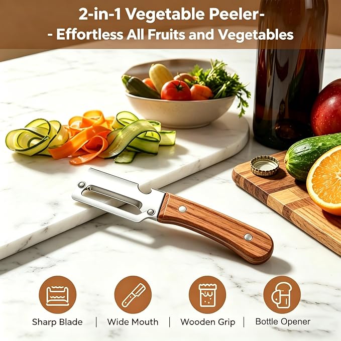 2-in-1 Multifunctional Vegetable Peeler, Premium Vegetable Peeler - Image 2