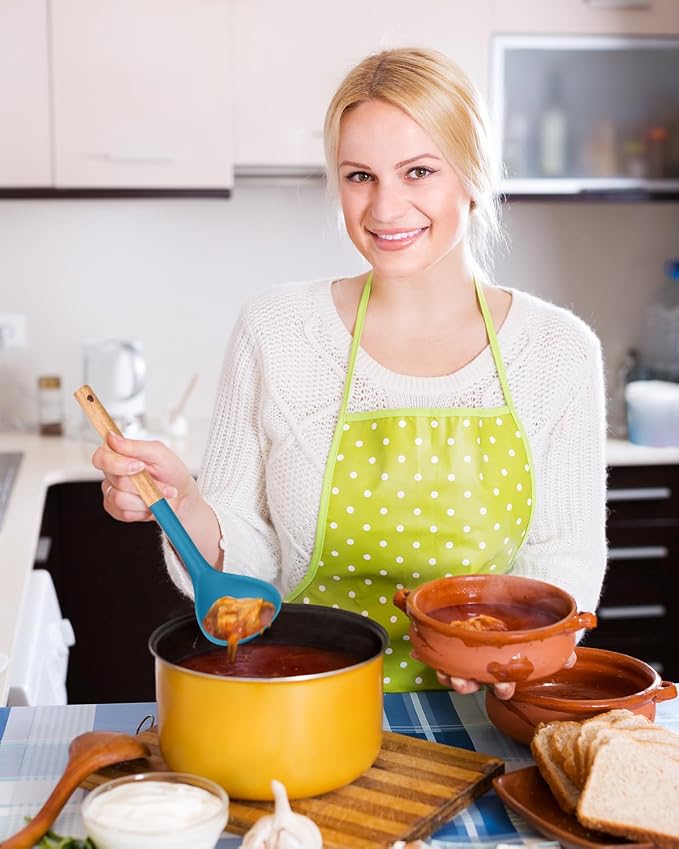 Pack of 2 Soup Ladle, Silicone Ladle Spoon - Image 5