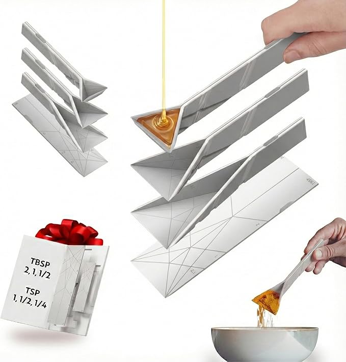 POLYGONS - Original Flat 3-in-1 Folding Measuring Spoons | 2 Spoons fold into 6 by Polygons