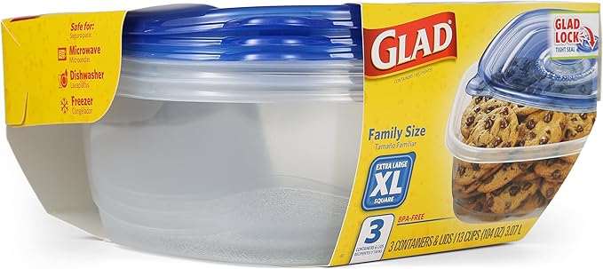 Glad GladWare XL Square Food Storage Containers - Image 3