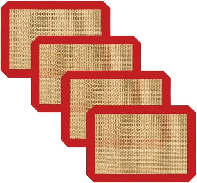 Small Silicone Baking Mats, 11-4/5x8-1/4 Inch Quarter Sheet Size, Non Stick by VCHOMY