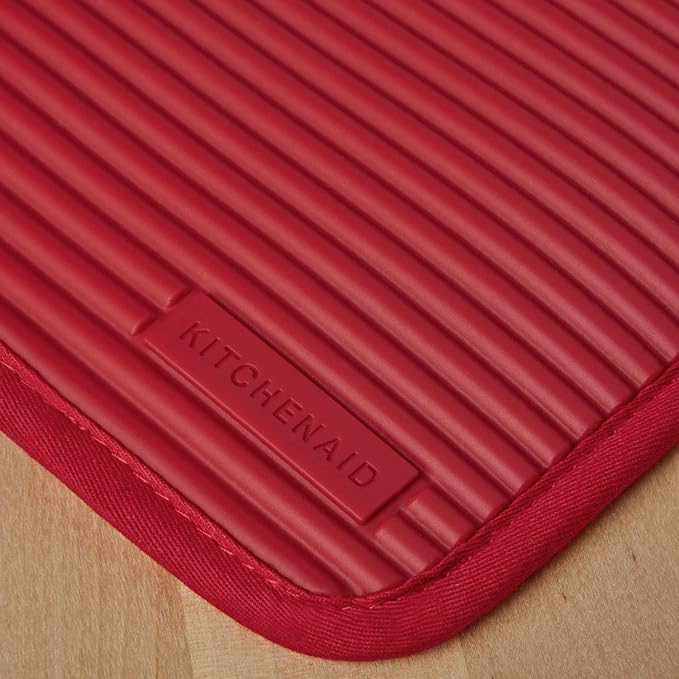 KitchenAid Ribbed Soft Silicone Pot Holder 2-Pack Set, Passion Red - Image 2